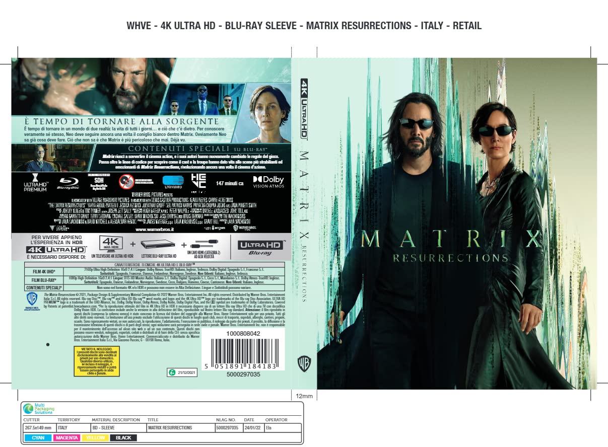 Matrix Resurrections (4K Ultra-HD + Blu-Ray) (2 Blu Ray)
