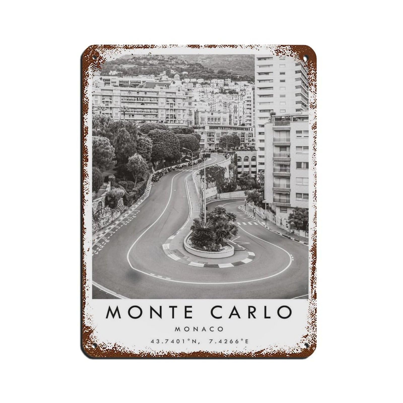 Monte Carlo Travel Poster（24） Tin Sign Vintage Metal Pub Club Cafe Bar Home Wall Art Decoration Poster Retro 12x16inch(30x40cm)