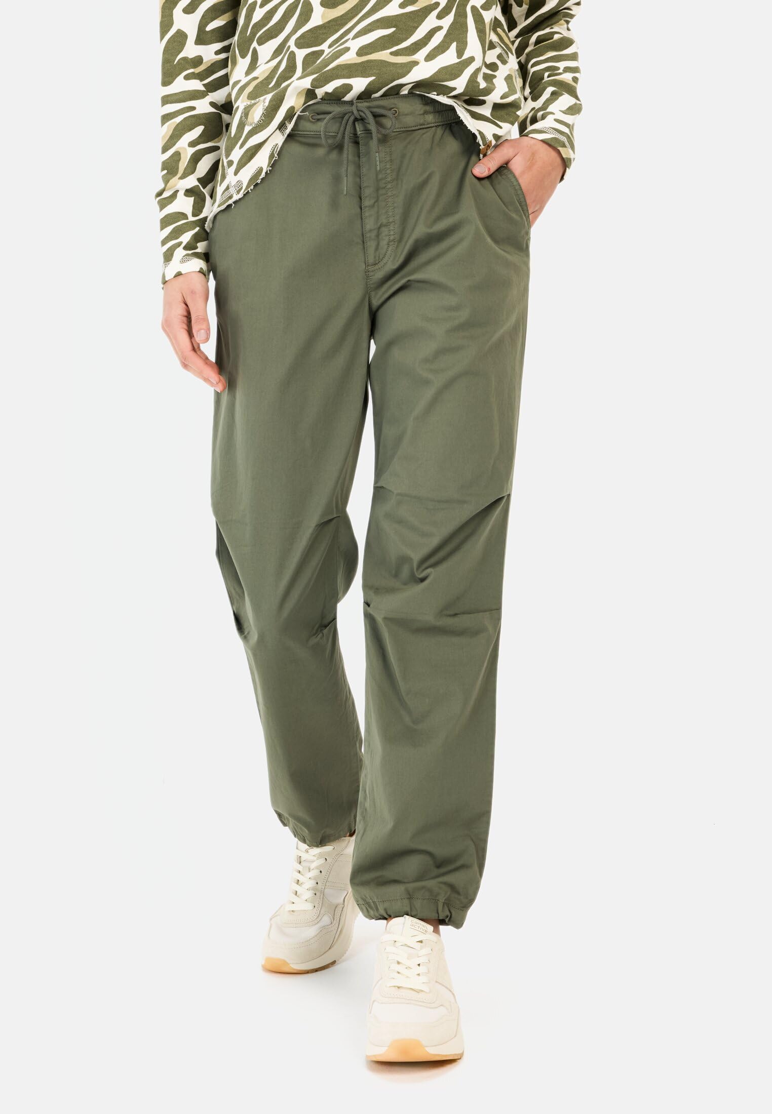camel active Damskie spodnie casual z mieszanki bawełny