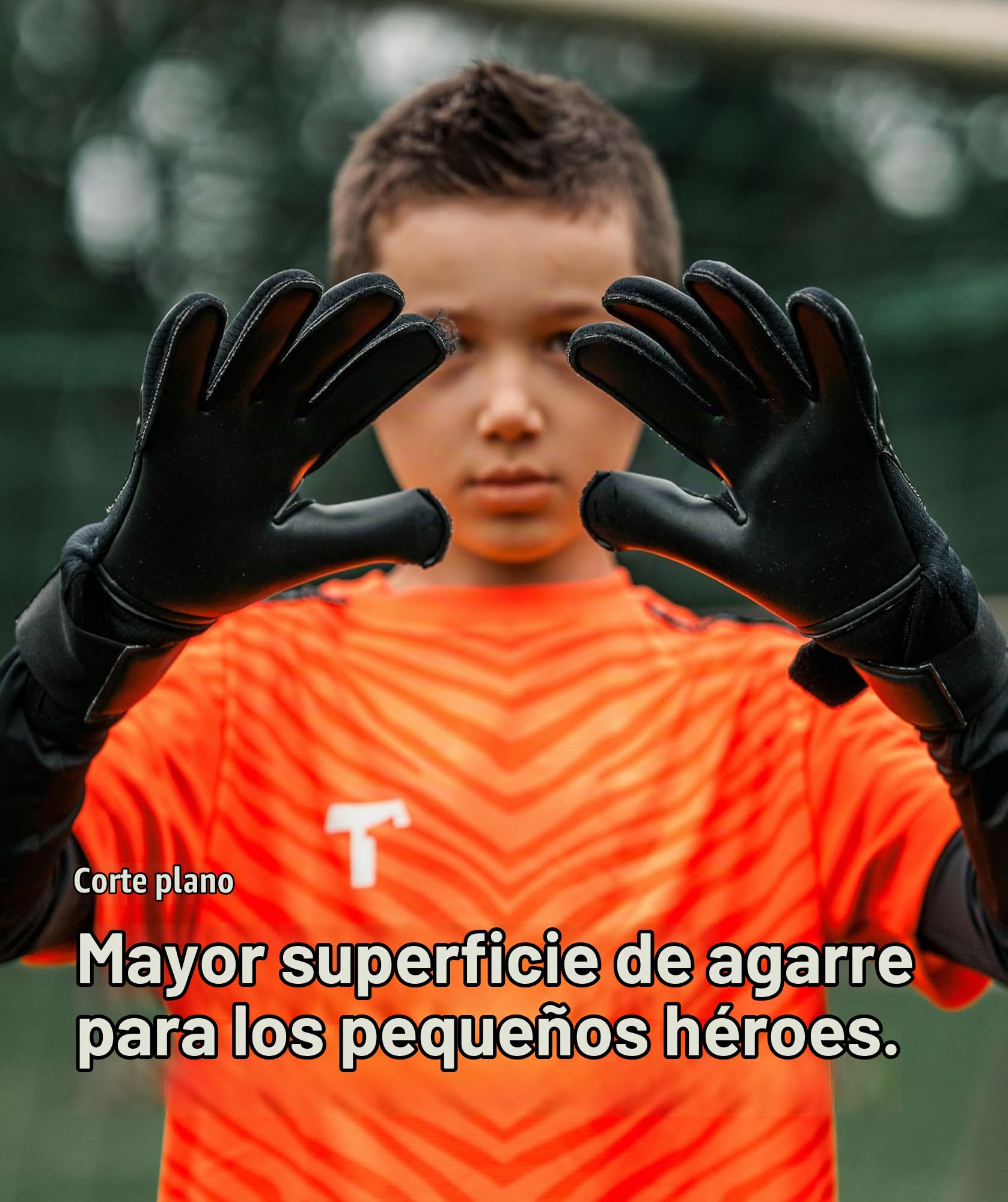 T1TAN Rebel (FP) Guantes de Portero para niños - Guantes de fútbol para porteros - con protección para los Dedos