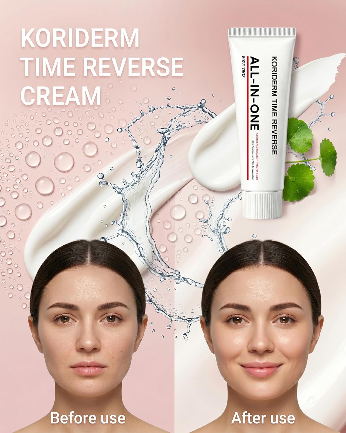 Korean Skin Cream All-In-One for Face with Centella Asiatica Formula Collagen Hyaluronic Acid, Hydrating Moisturizer Nourishing Firming Fast Absorbing for Dry & Sensitive Skin thumbnail