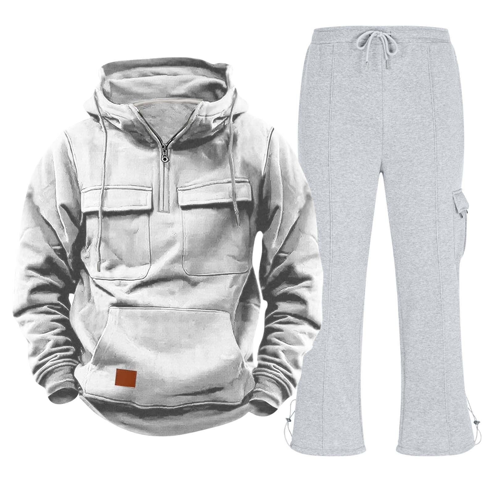 Tute da Ginnastica Uomo Maniche Lunghe Giacca invernale con cerniera Sports Jogging Pantaloni Leggero Sportiva Set Completa Felpa Tracksuit,Tuta Casa Uomo,Regalo Natale Halloween Capodanno