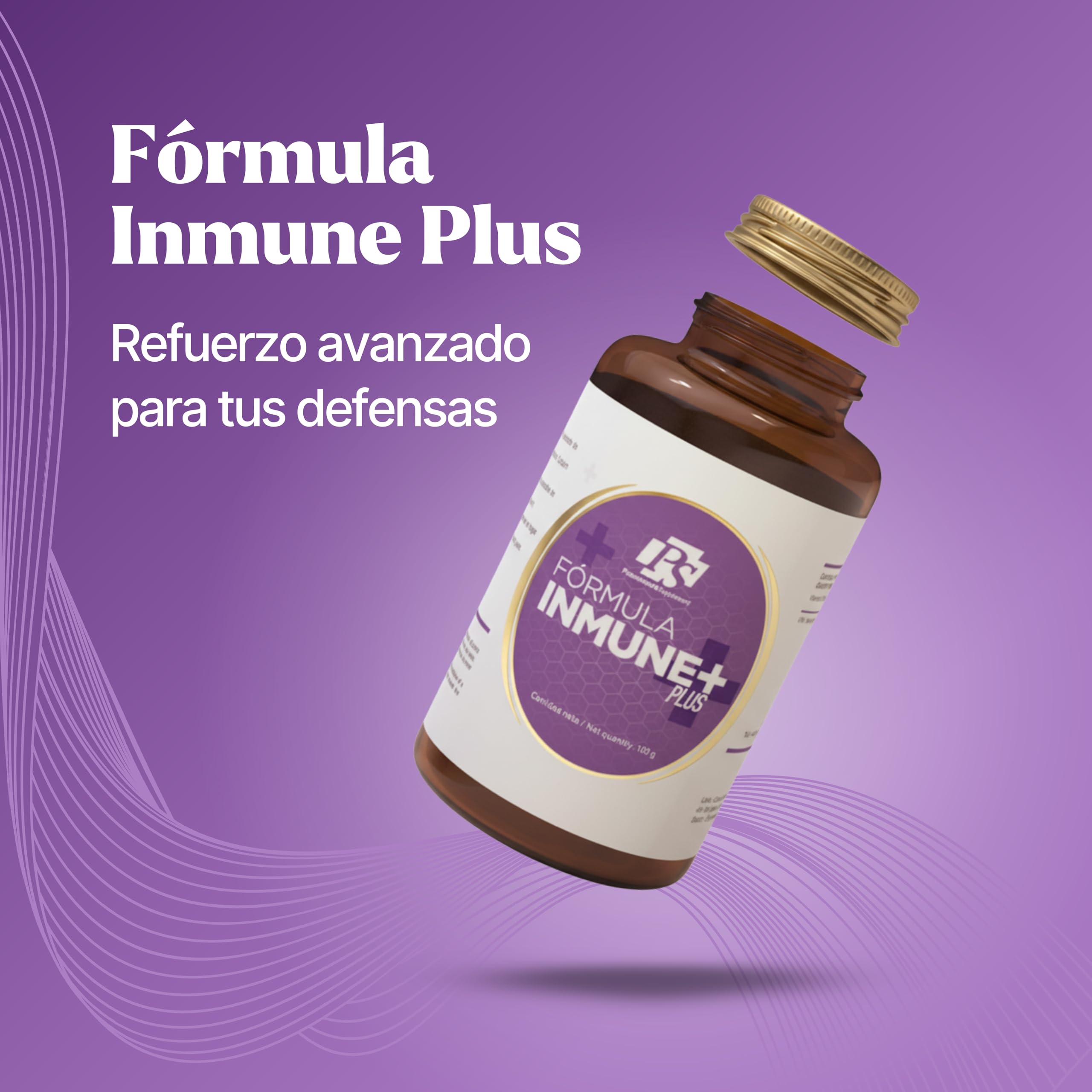 PS Inmune Plus - Vitamina C y Arabinogalactanos con Acción Antioxidante y Antiinflamatoria, Refuerza el Sistema Inmune y las Defensas, Ayuda con el Cansancio y Fatiga |100 g (Polvo)