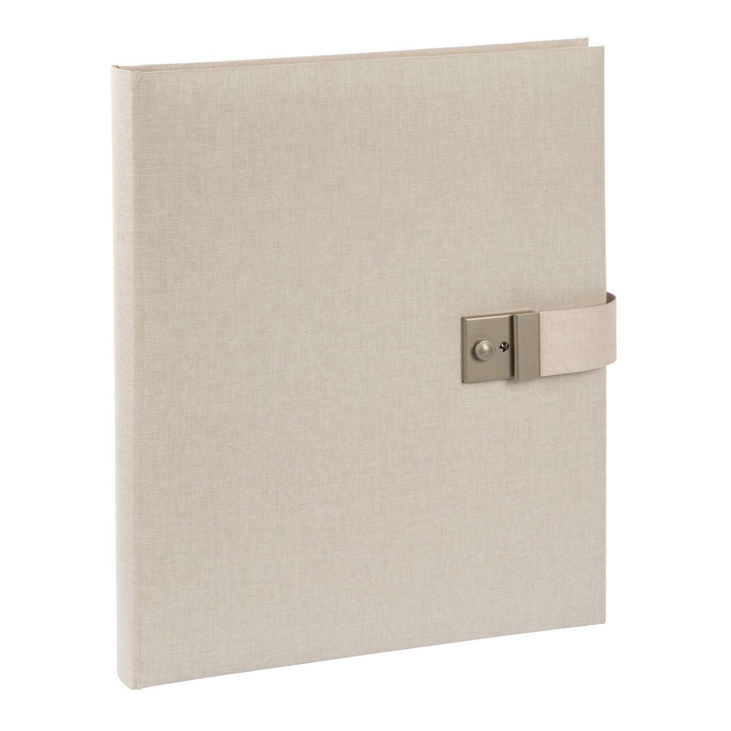 Goldbuch 53605 - Teczka na dokumenty Summertime Trend 2 na dokumenty DIN A4, segregator z 5 przezroczystymi koszulkami, rozszerzalna teczka z zamkiem, teczka orgamowa z lnu, ok. 27,5 x 34 cm, beżowa