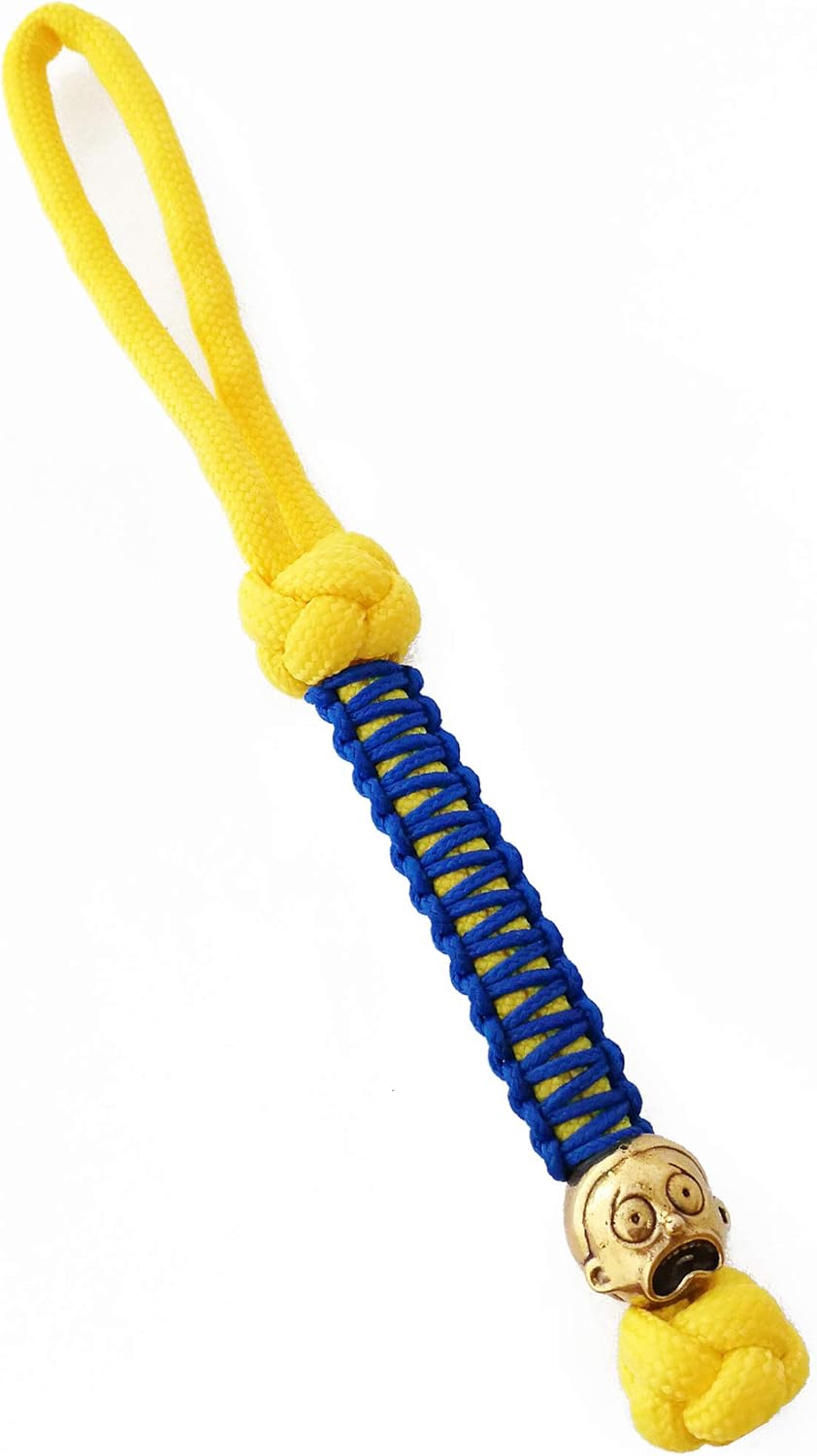 CooB EDC Paracord Knife Lanyard with Metal Hand-Casted Paracord Bead Beads, Charm, Pendant Movie Heroes Collection. Custom Knives Lanyards (Morty)