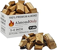 Vista 1 de Trozos de madera de almendra de 5-6 pulgadas para ahumar - 100% asados - Trozos de barbacoa premium para ahumar y asar - ¡Perfectos para estufas
