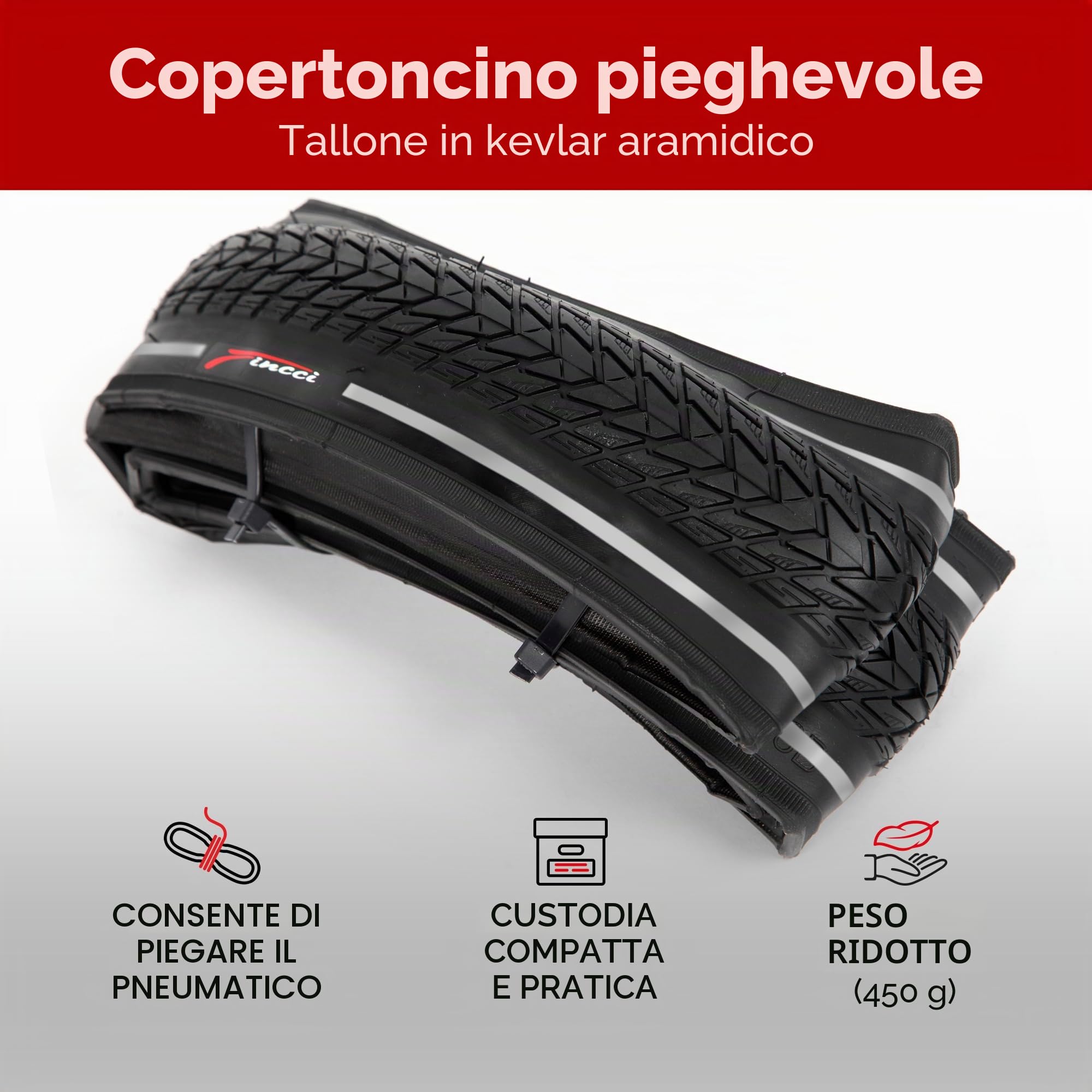 Fincci Coppia Copertoni 700x35c (37-622) – Pneumatici Pieghevoli Gravel a 60 TPI – Protezione Antiforatura 1mm – Ideali per Bici da Strada, Ibrida e Cicloturismo – Performance Leggera e Resistente