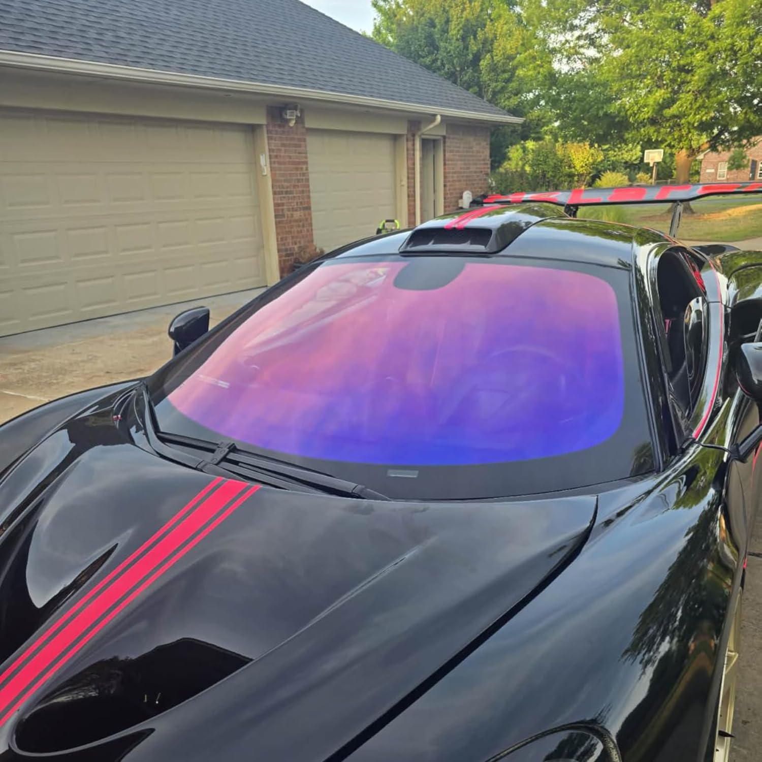 Pellicola per vetri auto 65% VLT, rosso viola camaleonte, 100x300cm | pellicola oscurante vetri per parabrezza