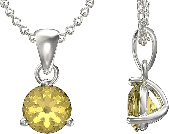 Aeon Jewellery Birthstone Necklace | 925 Sterling Silver & Cubic Zirconia | Polishing Cloth Included | Jewellery Gifts for Birthdays & Special Occasions for Women