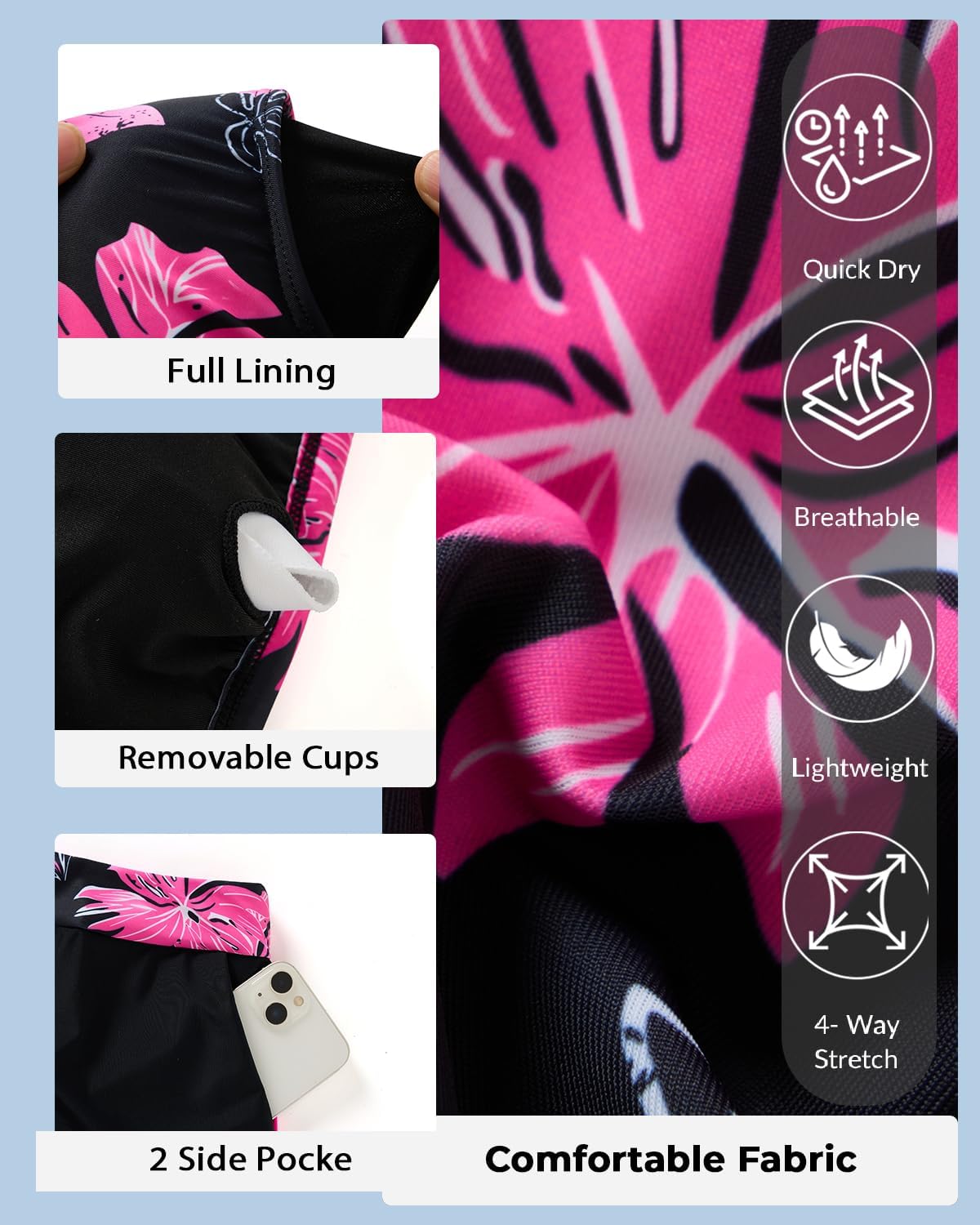 Bikini with Shorts for Women - Halter Two Piece Swimsuits High Waisted Bathing Suits with Pocket 2026 Boyshorts Swimwear - Image 6