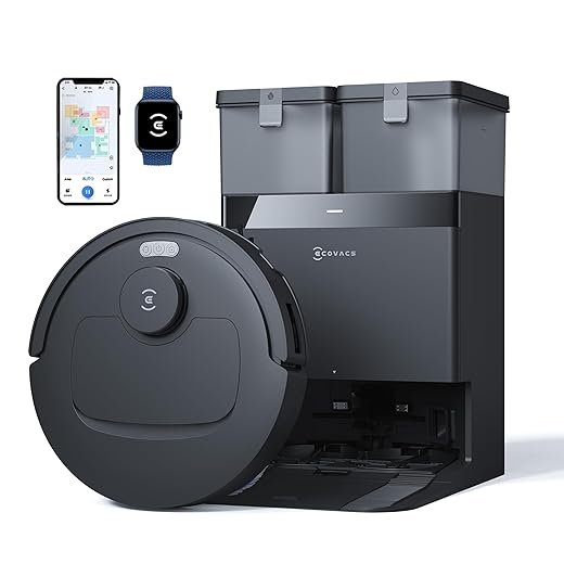 ECOVACS Deebot N50 PRO Omni 2-in-1 Robotic Vacuum Cleaner and Mop - 2026 New Release with 25000 Pa Suction Power, Self-Emptying Omni Station, Zerotangle 2.0 Technology, Hot Air Drying, Auto-Lift Mop for Carpets, and Up to 300 Minutes of Runtime