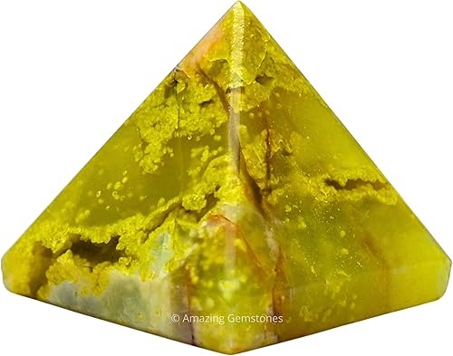 Miniatura 183 de Amazing Gemstone White Agate Snow Quartz Pyramid Crystal Healing Stones - 1" Great Pyramid Figurine of Natural Stone Pyramid for Meditation, Reiki