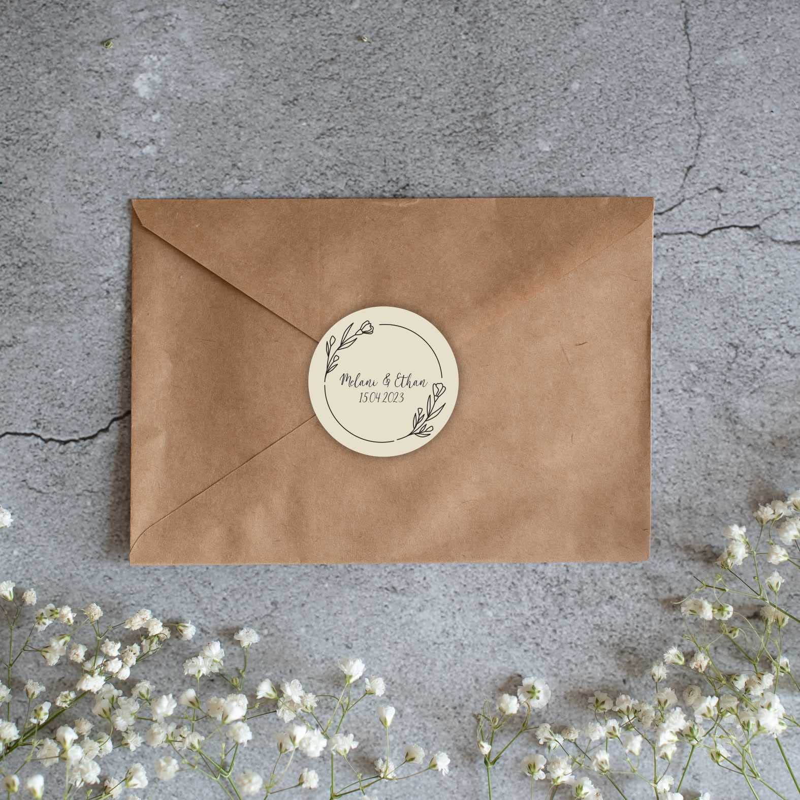Stickers Personnalisés Mariage - Lot De 24 Autocollants Ronds 4cm, Avec Photo Et Texte, Finition Mat Ou Brillant
