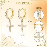 Vista 18 de Gold Huggie Hoop Earrings Crystal Green Drop Earrings