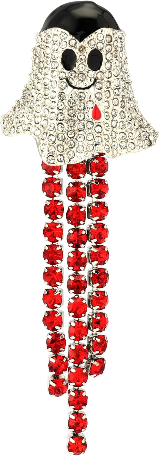 Betsey Johnson Women's Halloween Vampire Ghost Fringe Brooch