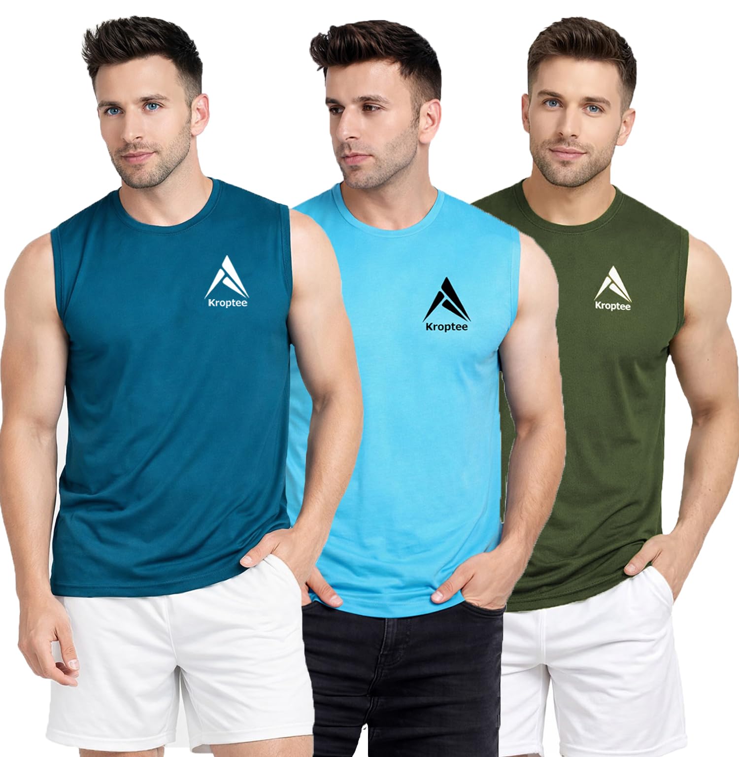 kroptee Stylish Vest for Men | Vest for Boys - Perfect for Gym Workouts,| Men's Tank Top Regular fit|Cotton Combo Pack of 3 Sports Vest-picture-36