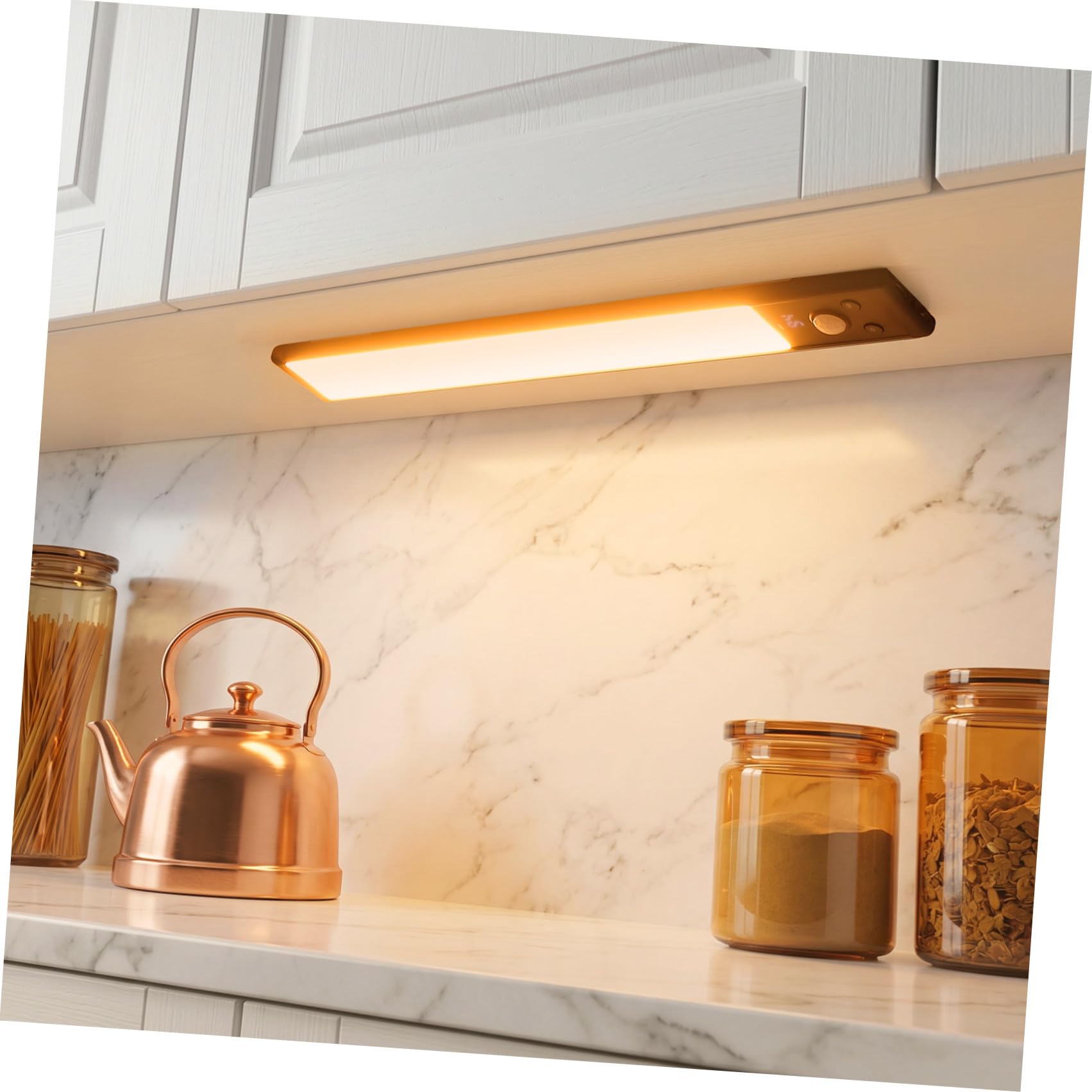 UPKOCH 4 Piezas Luces LED Diseño Compacto en Aleación de Aluminio y Plástico Sensor de Movimiento Iluminación Suave para Cocina y Pasillo para Gabinetes Negros