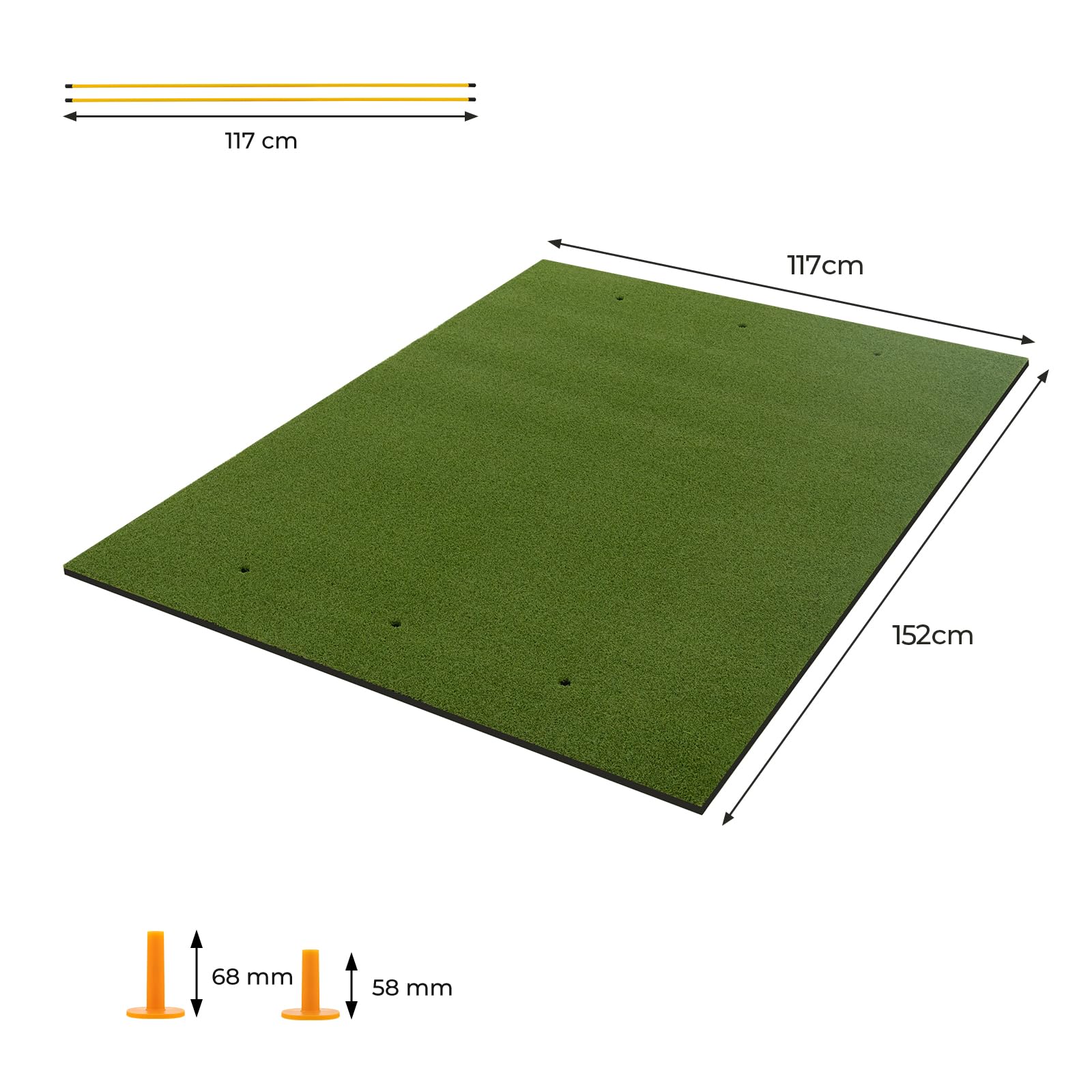 LIFEZEAL Alfombrilla de práctica de Golf con 6 posiciones, 2 tees y palos direccionales de 90 cm