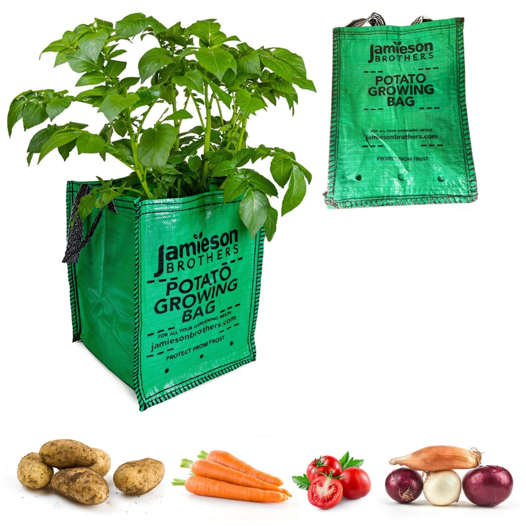 Jamieson Brothers Green Jba Seed Potatoes 1 Potato Planter Bag Suitable For Growing All Vegetables All Year Round 18"X12"X12" - A Lightweight Bag For Moving Around The Garden