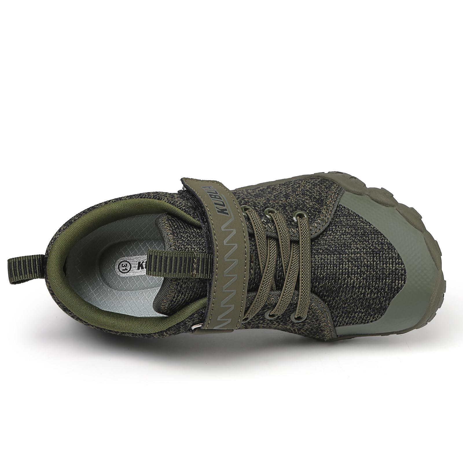 KUBUA Kids Barefoot Shoes Boys Girls Sneakers for Sports Tennis Running Walking Minimalist Naturally Zero Drop Lightweight Splay Shoes A Green 2.5 Big Kid