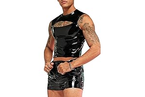 Men's Fashionable Faux Leather Shorts