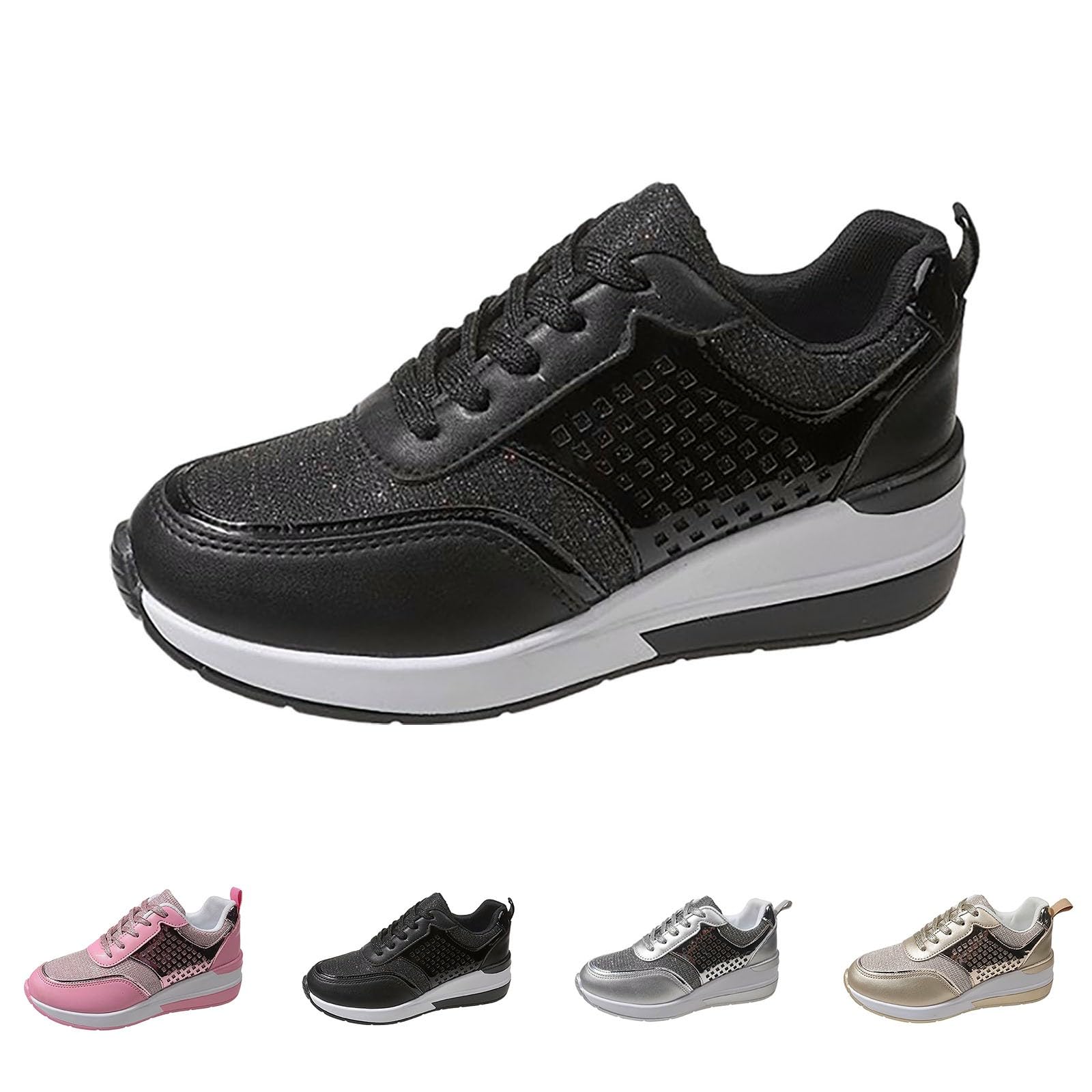 Scarpe Ginnastica Donna Traspiranti Scarpe da Running Donna Eleganti | Calzature Atletica in Rete Traspirante per Passeggiata Invernale Sneakers Ragazza Moda Tempo Libero Pelle Sintetica