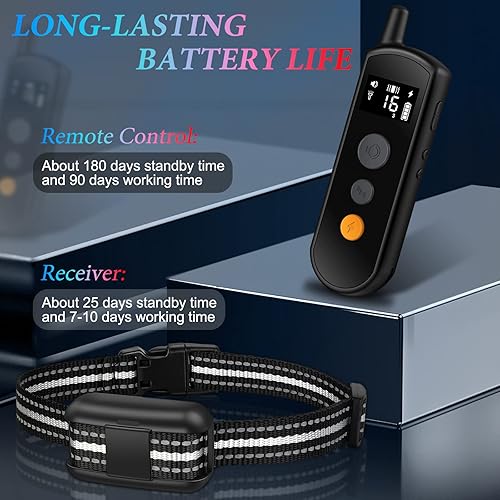 Miniatura 7 de Collar de choque para perros con 4 modos de entrenamiento, collar de entrenamiento para perros con control remoto, collar de entrenamiento