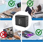 45W Type C Bloc de charge super rapide,35W+10W Dual USB-C Bloc chargeur de port avec 4FT/6FT/4FT/6FT Type C Câble chargeur pour Samsung Galaxy S25/S24/S23/S22/S21/i Téléphone 17/16/15