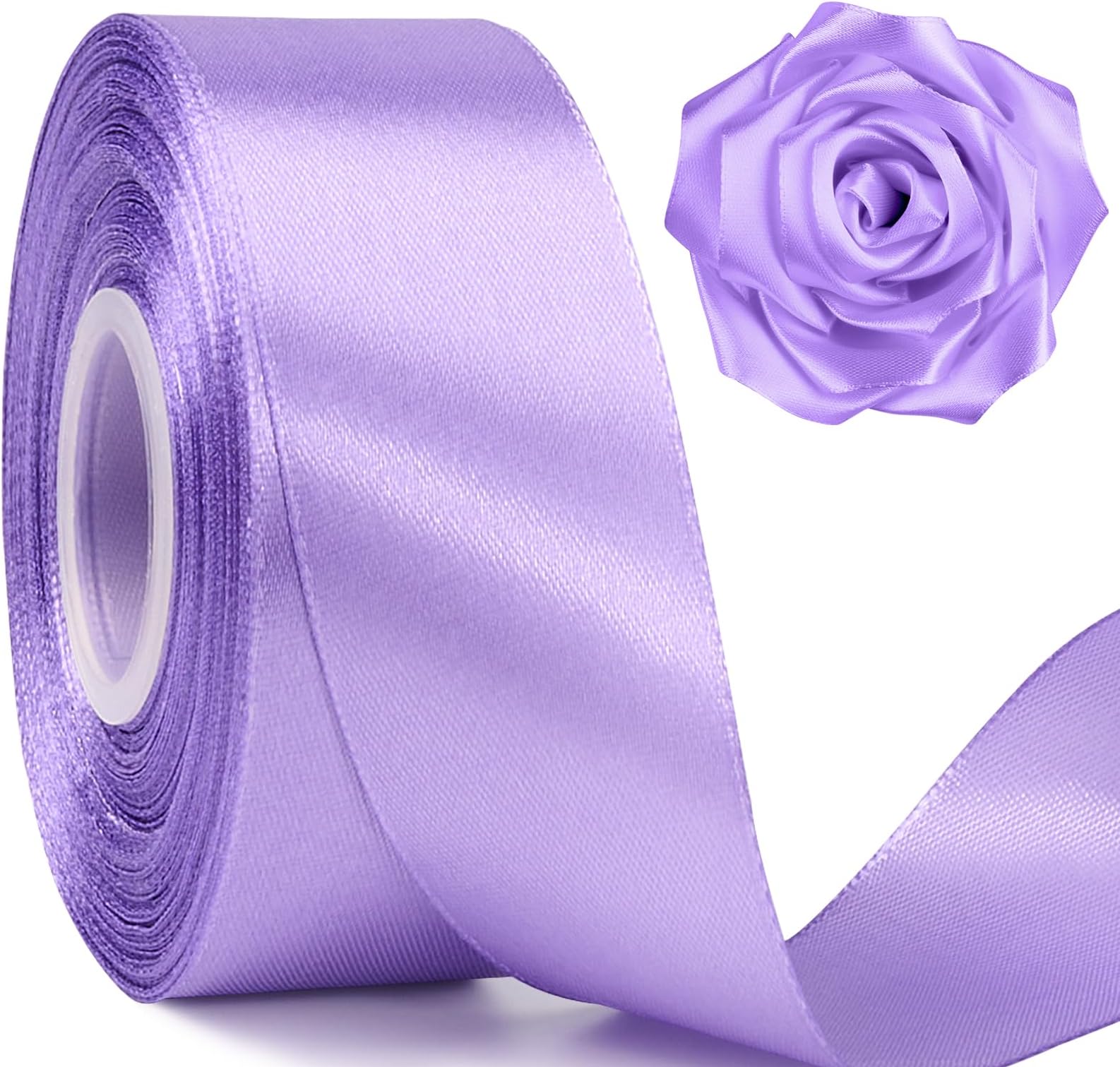 Amazon.com: Double Faced Solid Color Light Purple Satin Ribbon 1-1/2