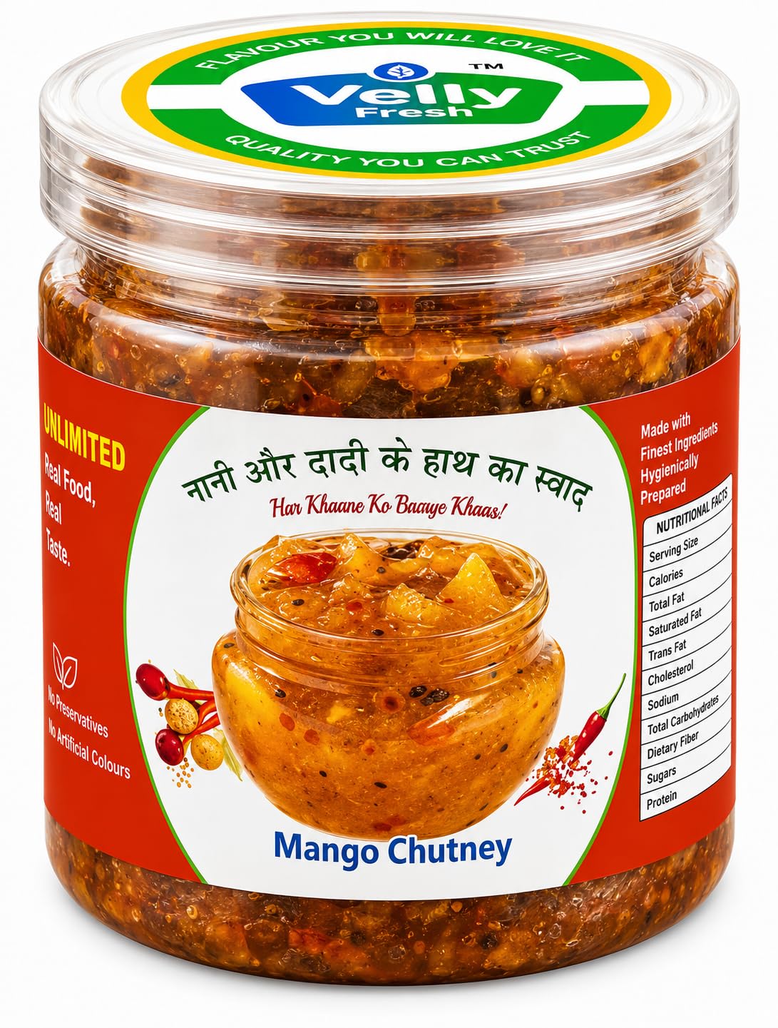 VELLY FRESH Mango Chutney, 400gm | Spiced with Chilli, mango, Chunky Texture-image-4