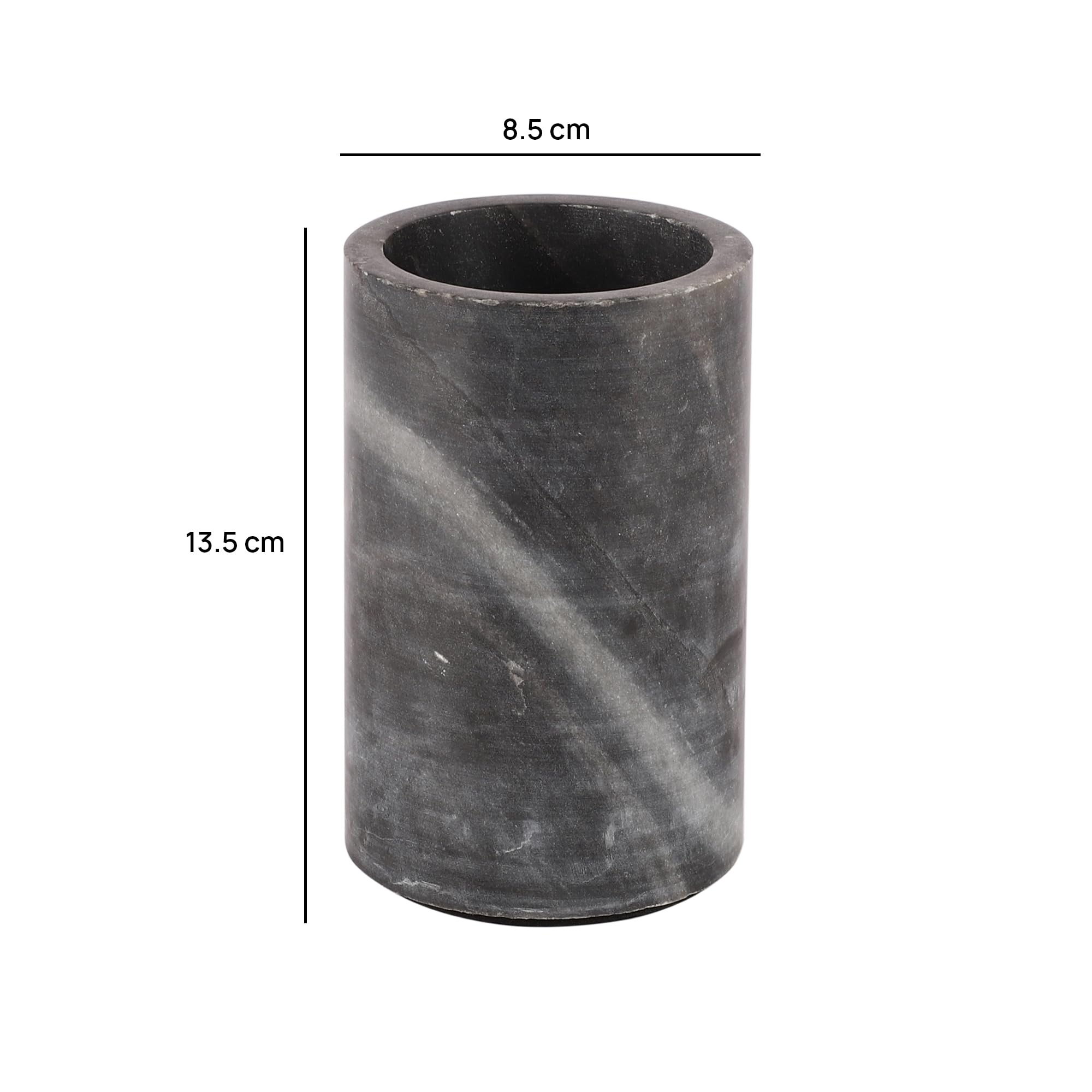 Nikkispride Marble Luxury Black Marble Multipurpose Tumbler β Toothbrush Holder, Cutlery Organizer, Decorative Utility 4