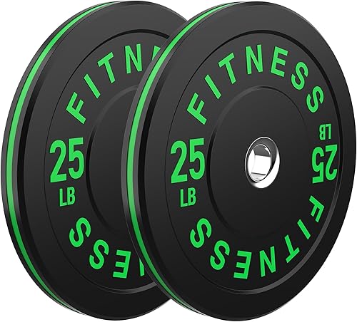 Miniatura 62 de Discos de peso olímpicos de 2 pulgadas y caucho para barras, discos para gimnasio en casa, entrenamiento de fuerza y levantamiento de pesas, 10 a