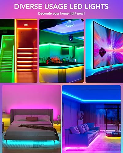 Miniatura 6 de MATICOD Luces LED para TV, tira de luces RGB de 9.84 pies para TV detrás de TV de 45 a 60 pulgadas, aplicación Bluetooth, control remoto,