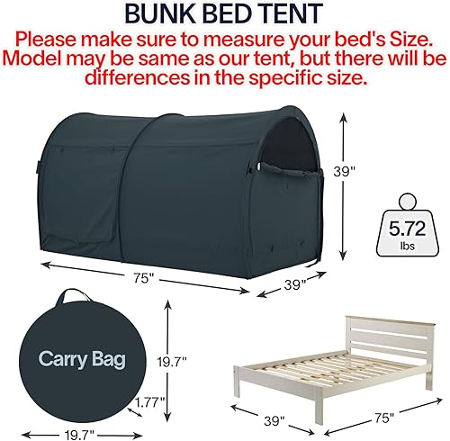 Miniatura 2 de LEEDOR Tienda de campaña de ensueño, toldo para cama, refugio, cabina, privacidad, cálida, transpirable, plegable, individual, matrimonialqueen,