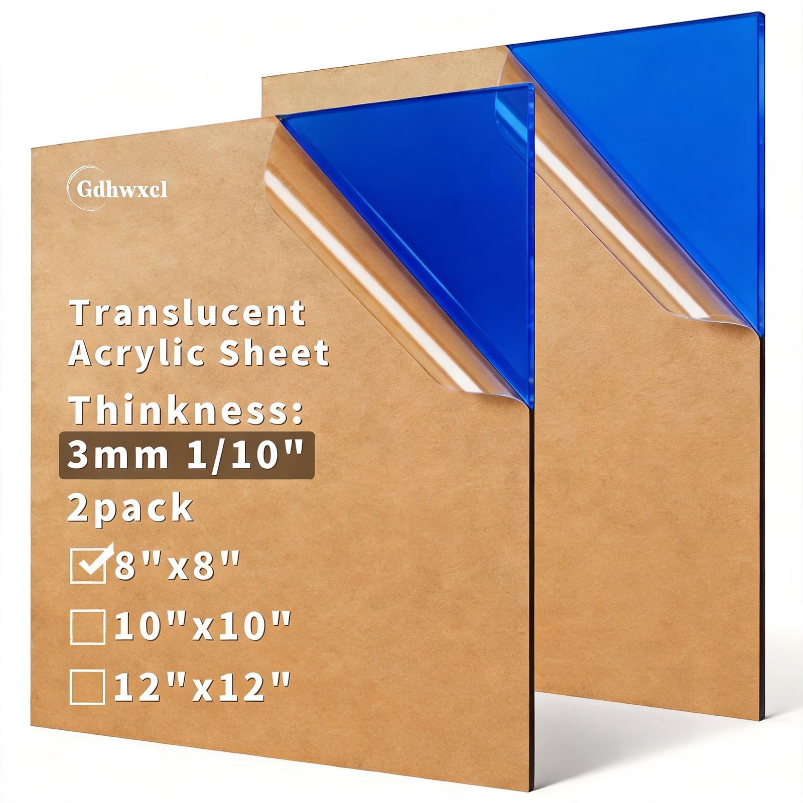 Translucent Acrylic Sheets - 2 Pack for Crafts & DIY -14 Translucent Acrylic Sheets - 2 Pack for Crafts & DIY -14