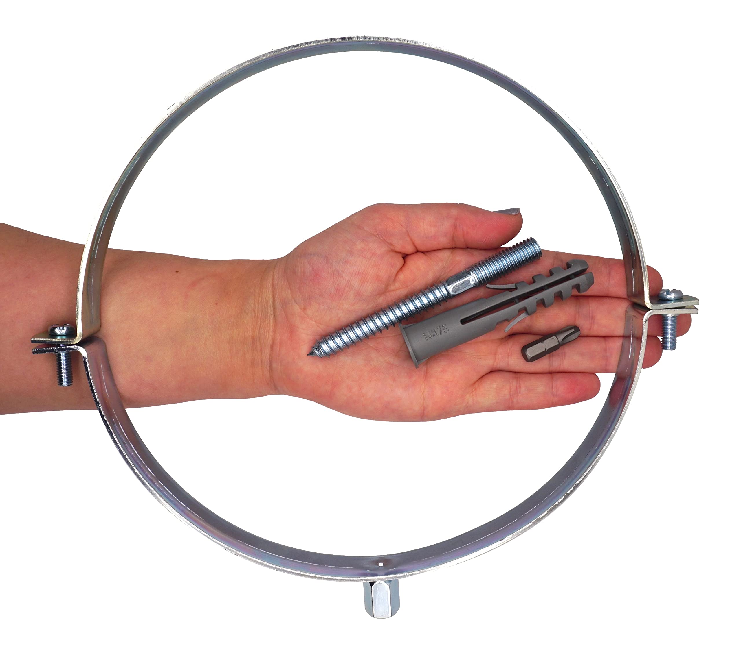 SKIR'CO (4 piezas) Soportes de tubería para tubos de 200 mm, soportes de tubería para montaje en pared y techo, abrazaderas de tubería