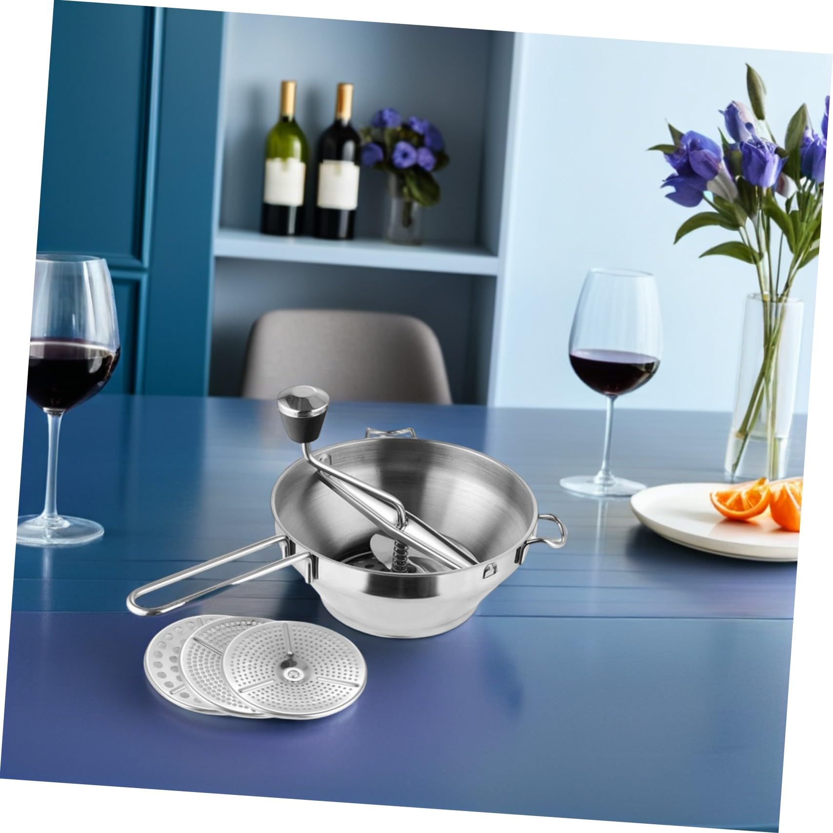 COLLBATH Edelstahl Kartoffelpresse Robuster Gemüse Kartoffelstampfer Manueller Kartoffelcrusher Komfortabler Food Masher für Kartoffelpüree und Obstpüree Langlebig und Rostfrei