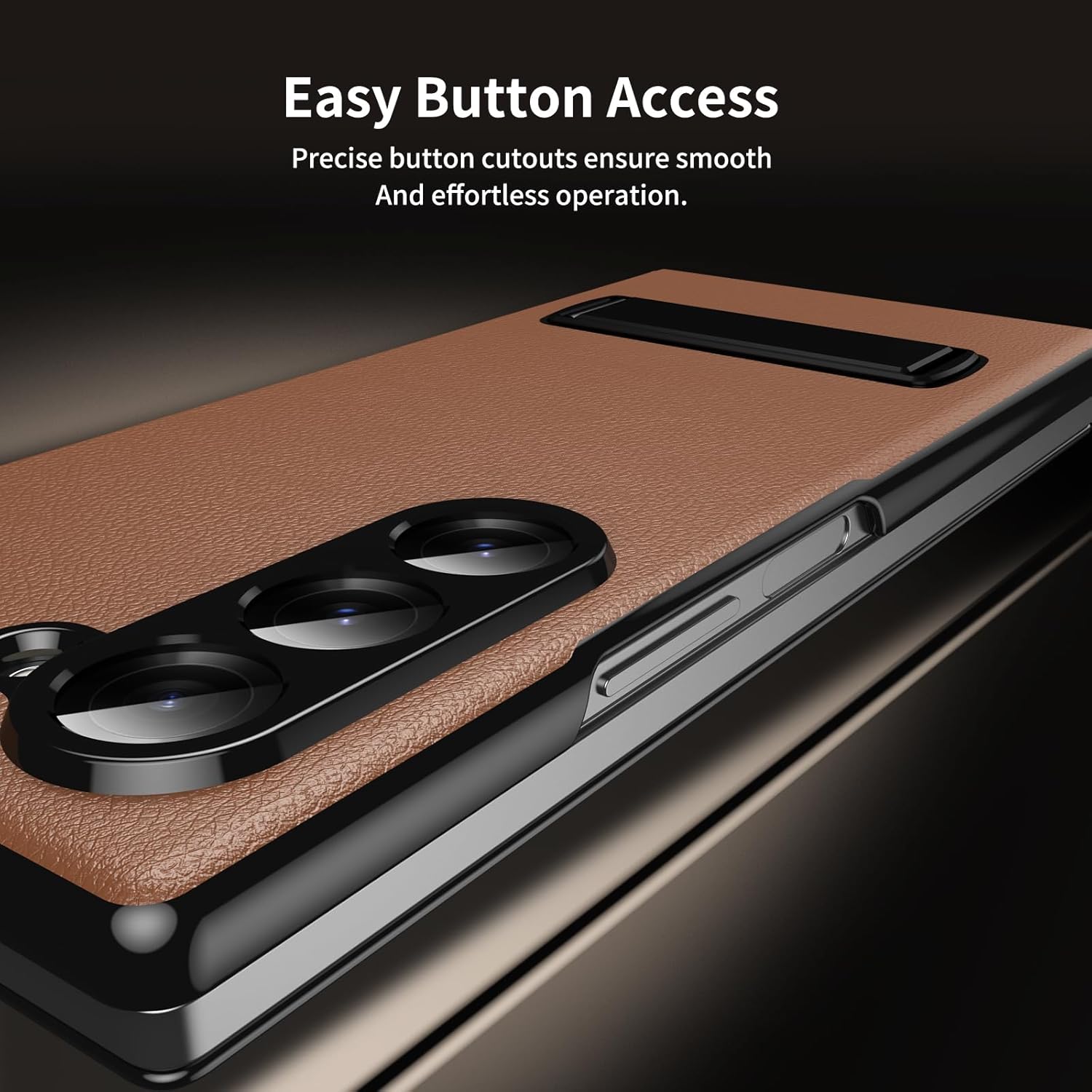 for Samsung Galaxy Z Fold 7 Magnetic Flip Folding Case, Multi-Angle Bracket, High Classy Luxurious Business Leather, Full Body Hinge Protective Slim Cover.