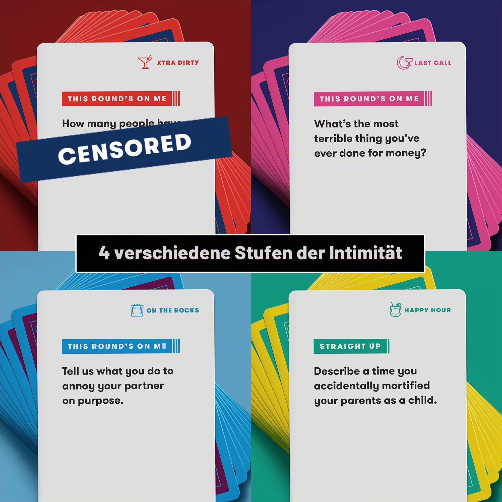 Truth or Drink Partyspiel von Cut I Bekannt auf TikTok, YouTube und Snapchat | 410 lustige Fragen | Alter 21+ | 2+ Spieler I lustige Spiele für Erwachsene