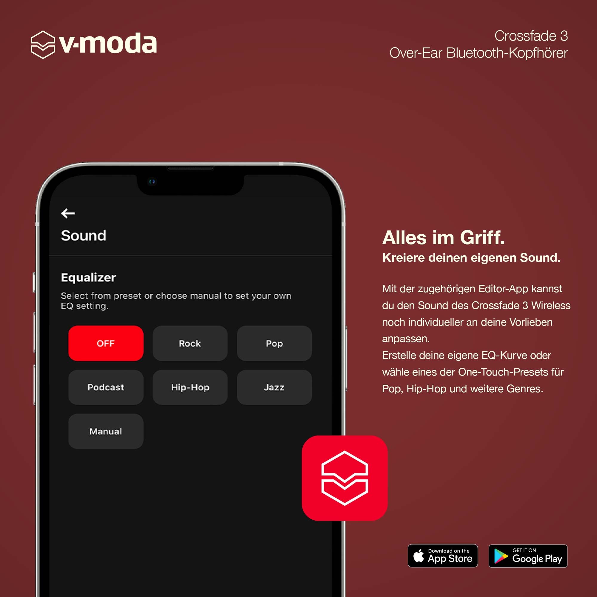 V-Moda Crossfade 3 | Kabelgebundener Over-Ear-Kopfhörer, favorisiert von Top-DJs weltweit | Druckvoller Sound, abgestimmt auf die Energie und Begeisterung im Club | Mobile Editor-App – Gunmetal Black