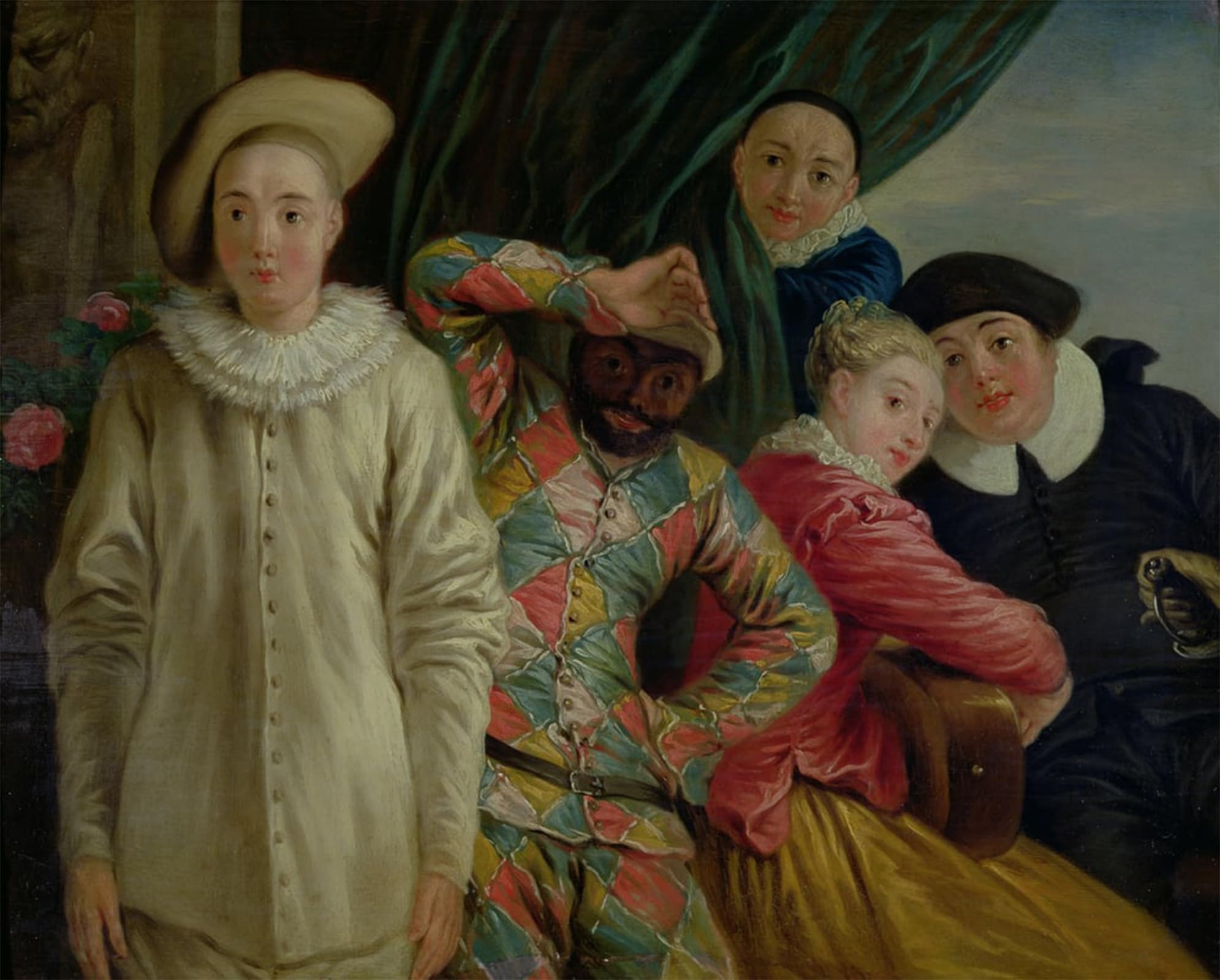 Affiche de arts Watteau Arlequin Pierrot en impression haute définition - 5