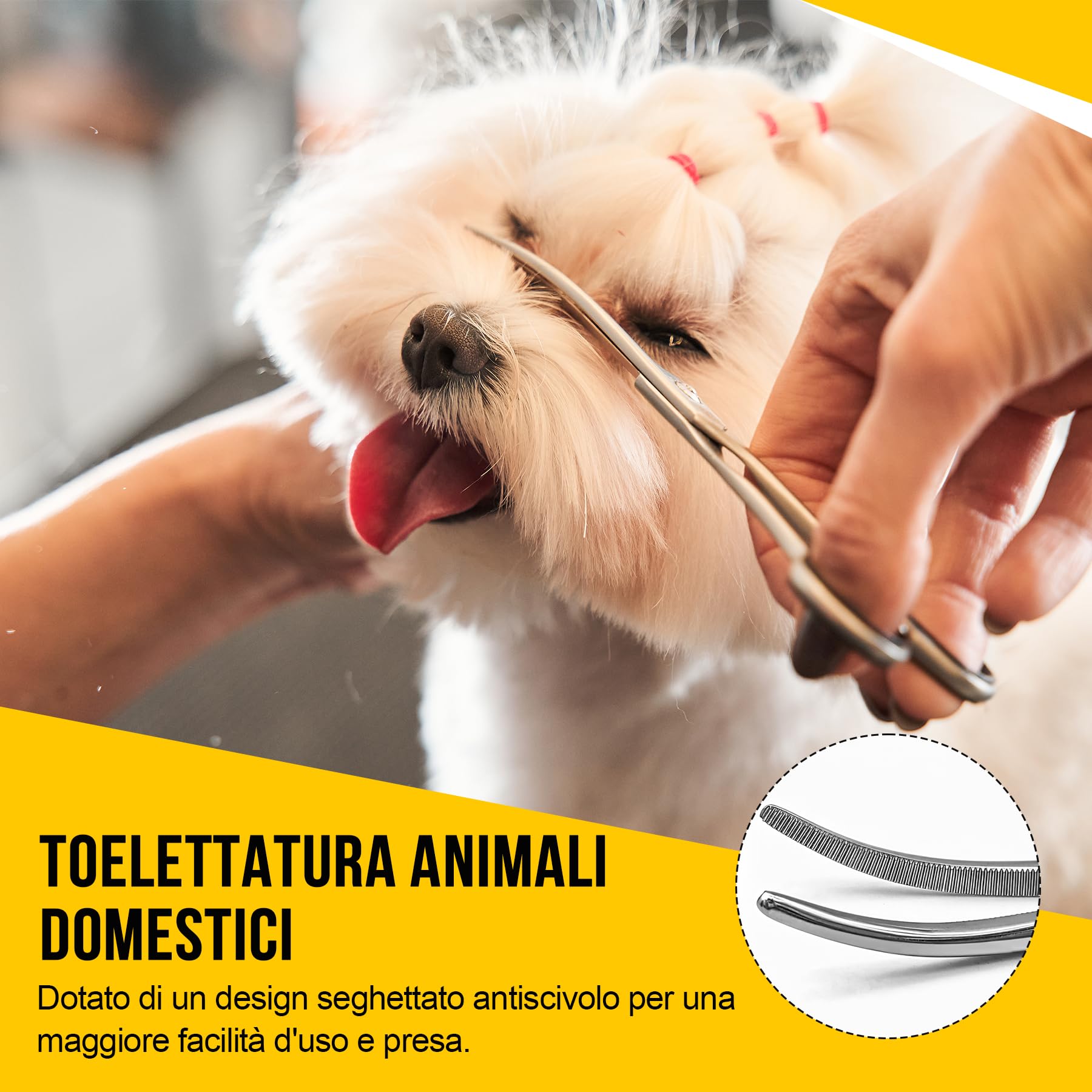 2 Pezzi Pinze Emostatiche in Acciaio Inox, Pinza Curva e Diritta 12,5cm, Morsetti di Precisione per Pulizia Orecchie Animali Domestici, Grooming Cani e Gatti, Pesca e Hobby