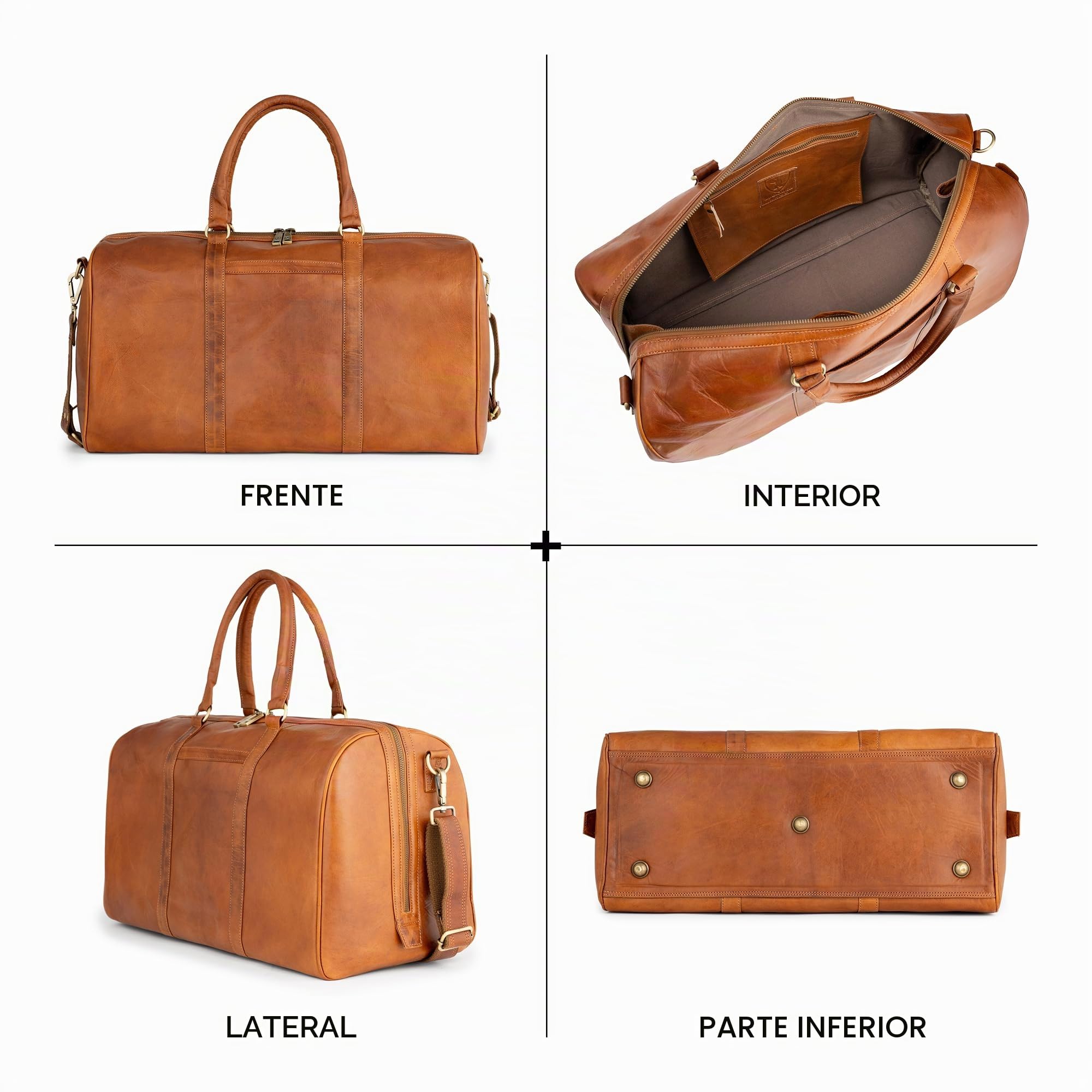 Berliner Bags Boston Bolsa de Viaje de Piel, Bolsa de Fin de Semana para Hombre y Mujer – Marrón