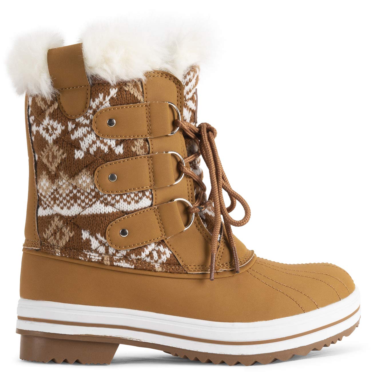 Polar Femmes Matelassé Court Canard Fourrure Doublée Boue Neige Hiver Bottes