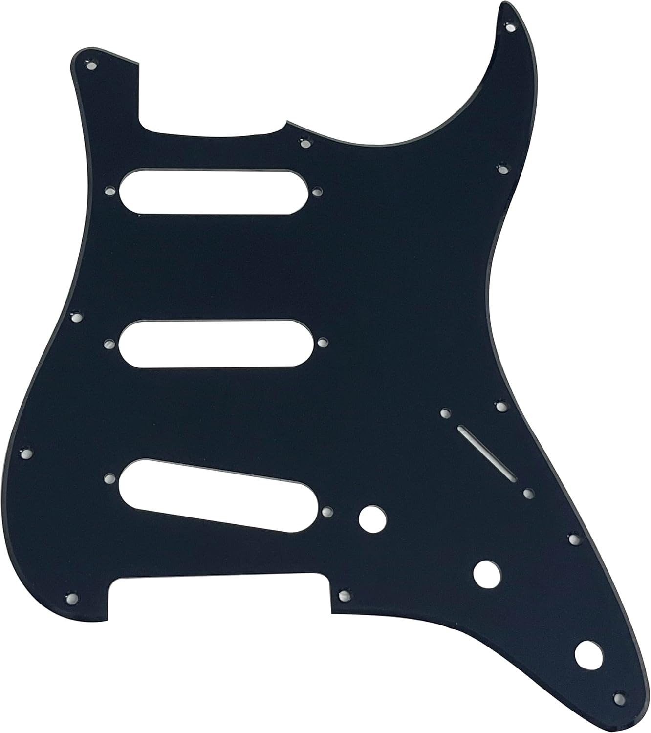 For Fender US 11 Hole Strat ST Stratocaster Style Guitar Pickguard (1 Ply Acrylic Black)