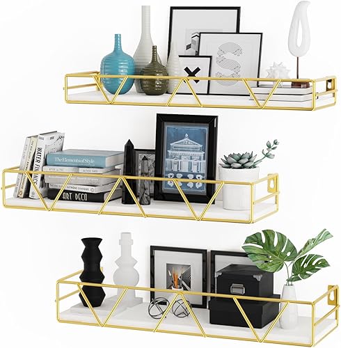 Miniatura 13 de Juego de 3 estantes flotantes, estante de pared de madera para el hogar, estante de granja para dormitorio, estante flotante montado en la pared