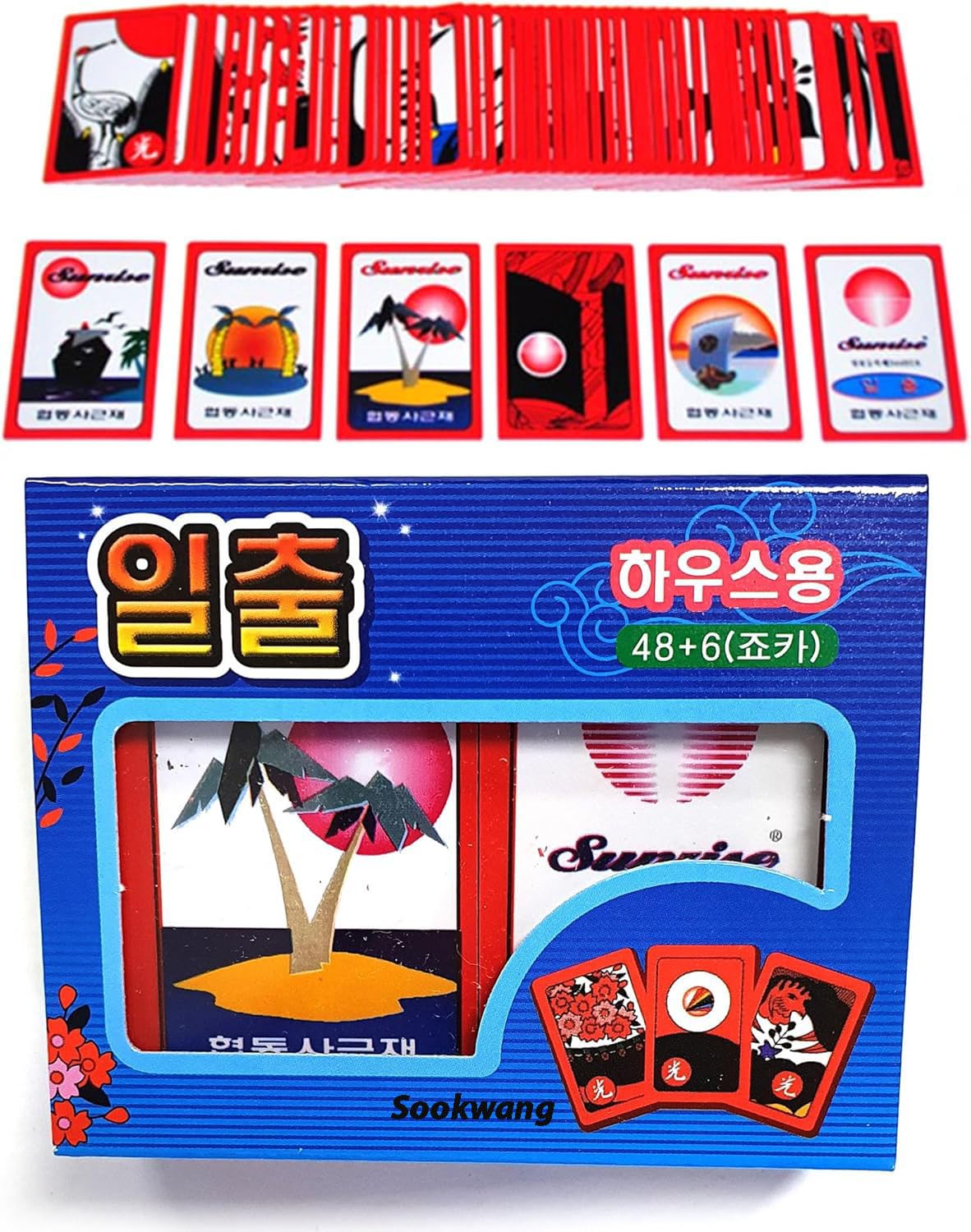 Sookwang Sunrise Hwatu Card Set Korean Flower Battle for Go or Stop Minhwatu Matgo/Godori Game Traditional Card Game 화투