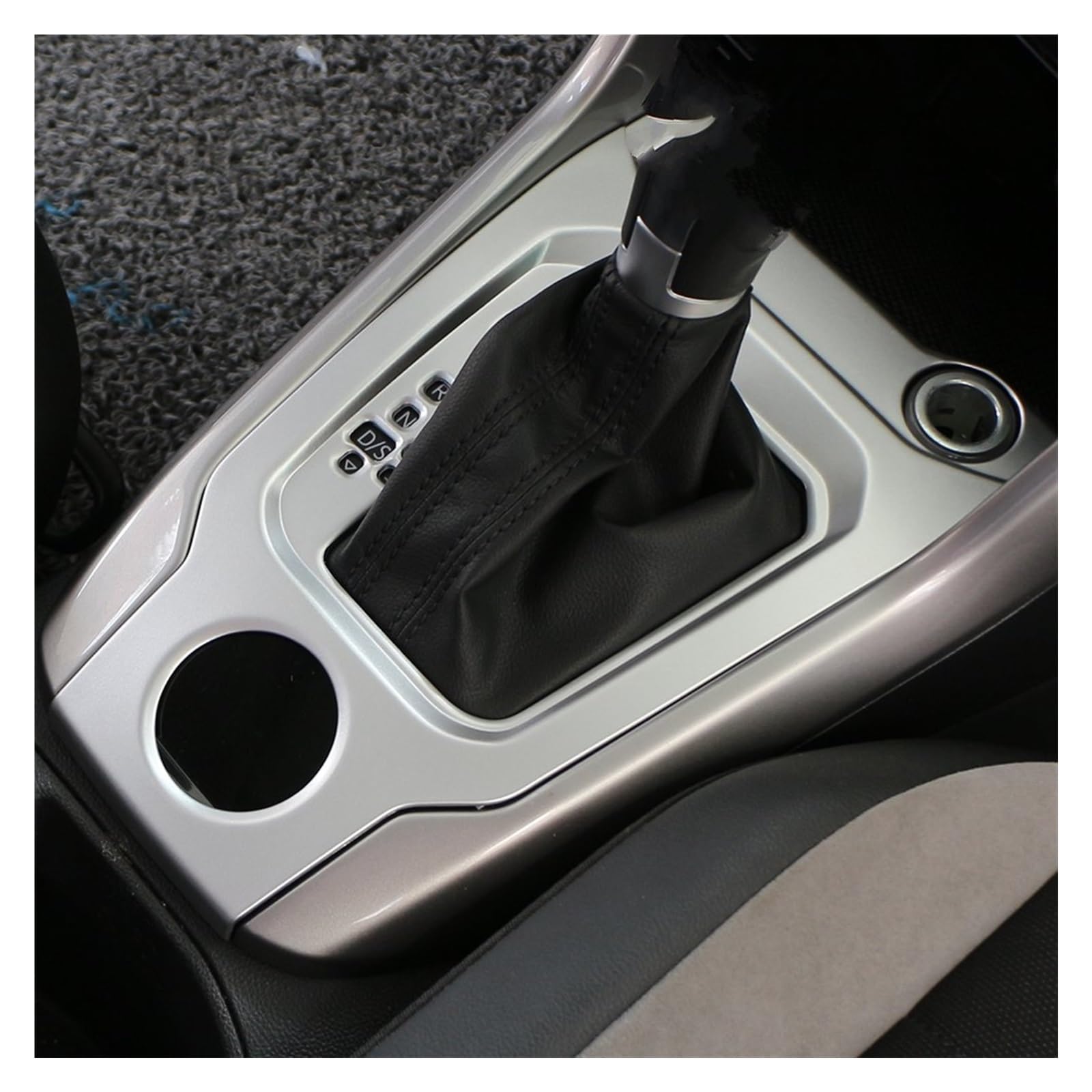 ESPYN Cover In ABS Cromato Per Pomello Cambio - Adesivo Decorativo Interni Per VW T-Roc (2018-2023) - Colore Nero (Senza Foro)