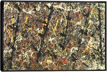 Jackson Pollock Painting Abstract Wall Art Blue Poles Framed Canvas Art For Bedroom Livingroom Office