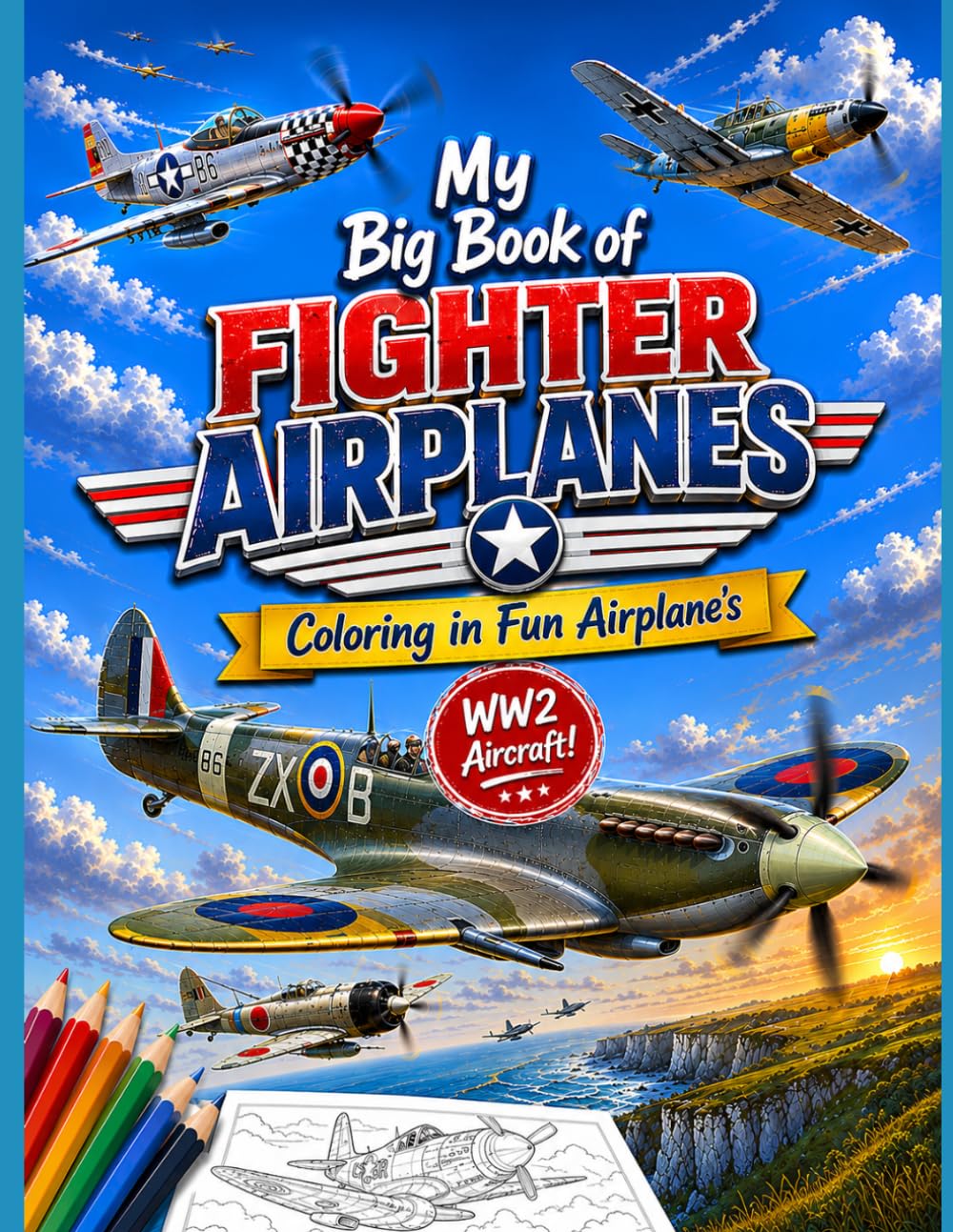 My Big Coloring Book of Fighter Aircraft: Coloring for Fun WW2 Aircraft